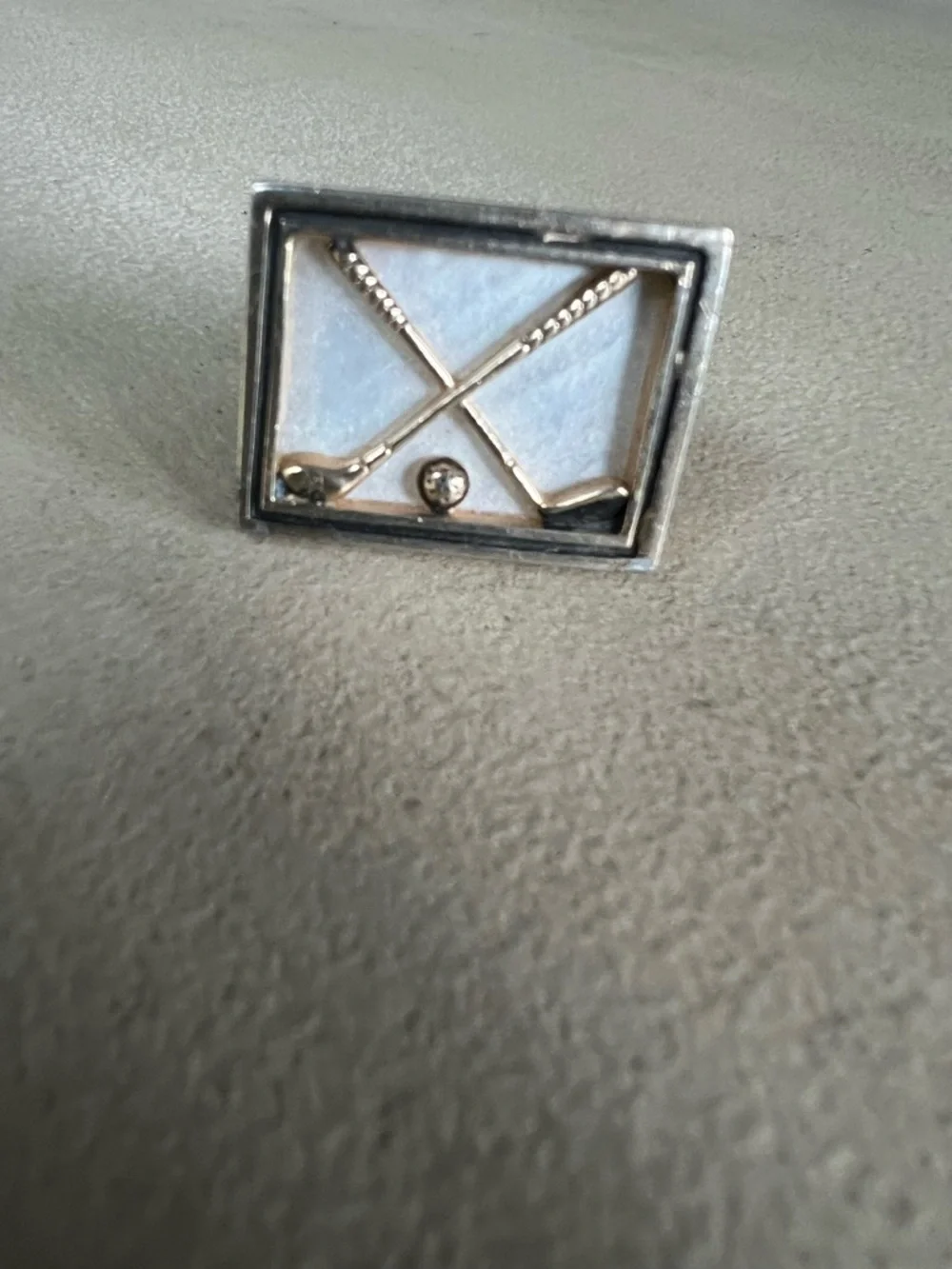 Vintage SWANK Golf Cufflinks Mother of Pearl Crossed Golf Clubs Mid Century